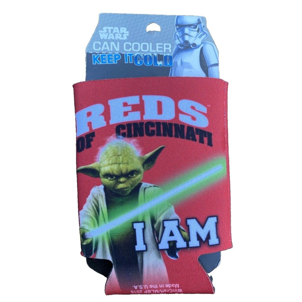 Cincinnati Reds MLB Can Cooler Bottle Sleeve Hugger Star Wars Yoda Team New